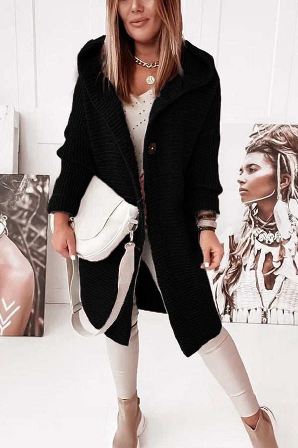 Hooded Knitwear Hood Collar Temperament Commuting Loose Cardigan Women's Sweater