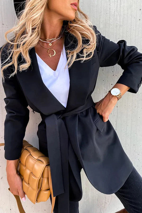 Looking At London Belted Casual Boyfriend Blazer