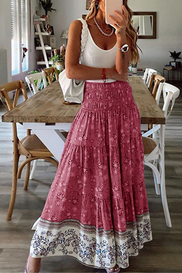 An Extra Day Boho Floral Maxi Skirt