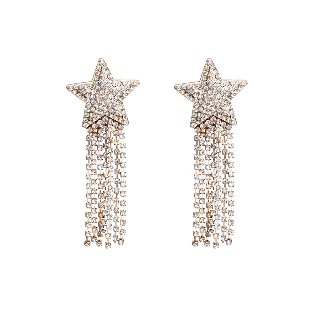 Shining Star Rhinestone Drop Earrings