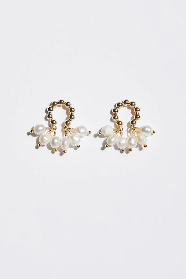 RHEA BEADED PEARL STUDS