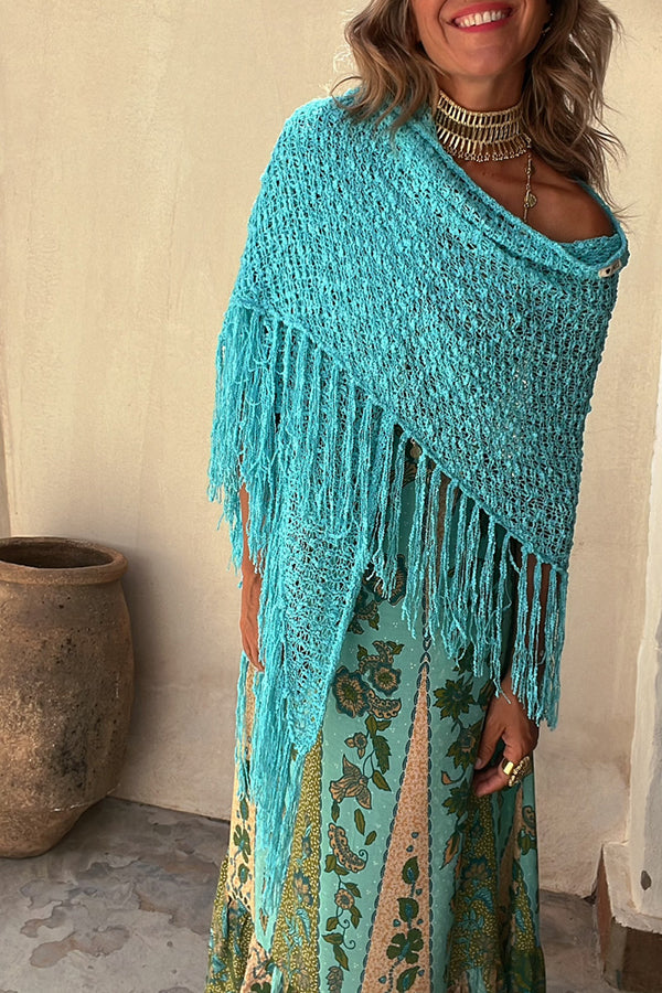 Let The Good Times Roll Knit Fringe All Match Shawl