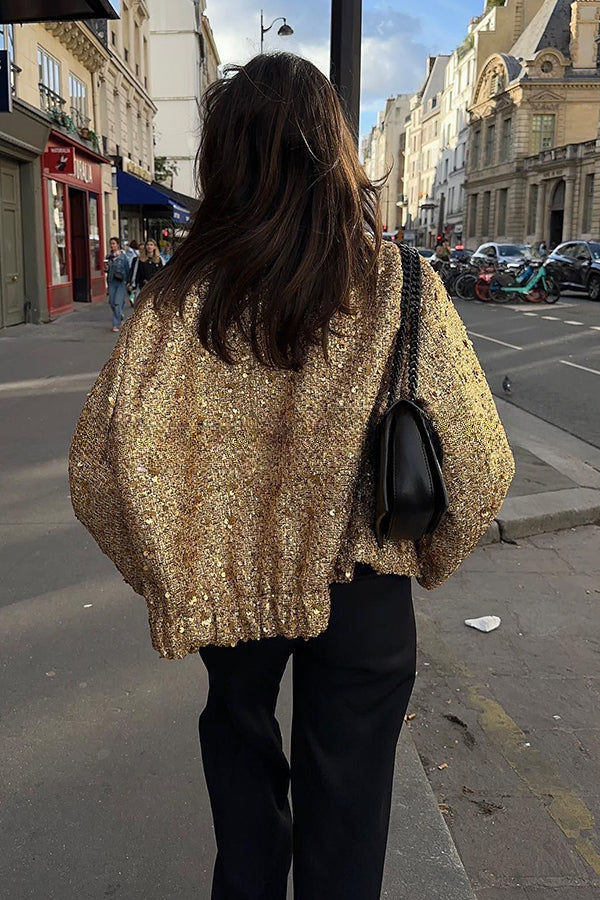 Golden Times Sequin Pocket Relaxed Jacket