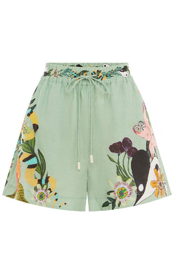 Meagan Unique Printed Pocket Button Shorts Set