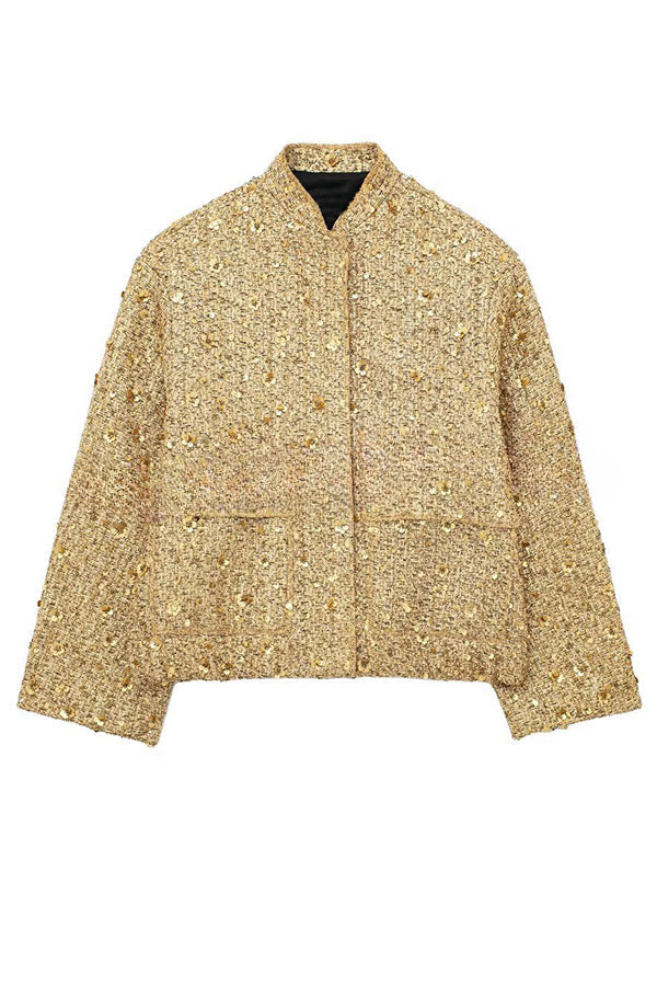 Golden Times Sequin Pocket Relaxed Jacket