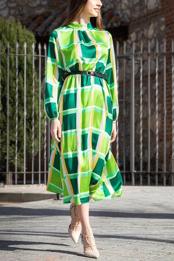 Same Situation Colorblock Printed Midi Dress