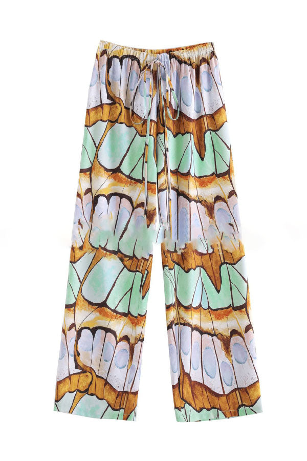 Vacation Print Lace-up Lounge Pants