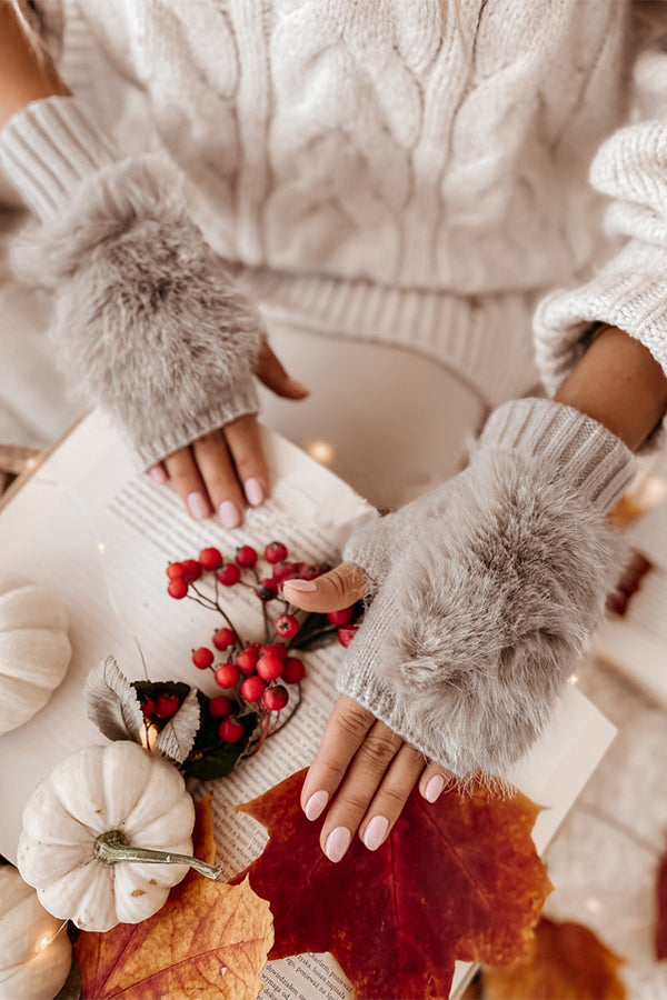 Plush Fingerless Gloves