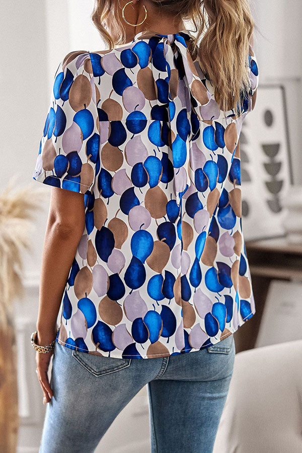 Good for Me Printed Short Sleeve Relaxed Top