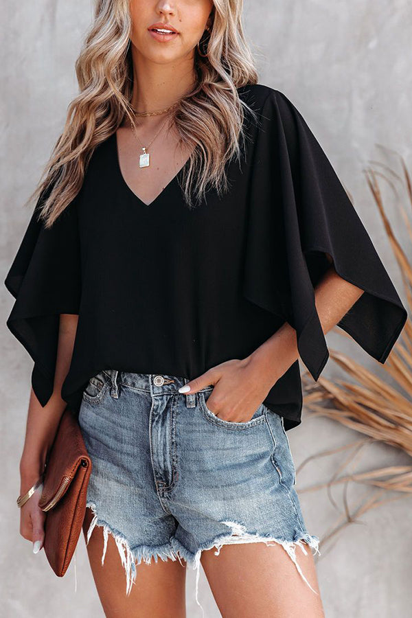 Presence Flutter Bell Sleeve Blouse