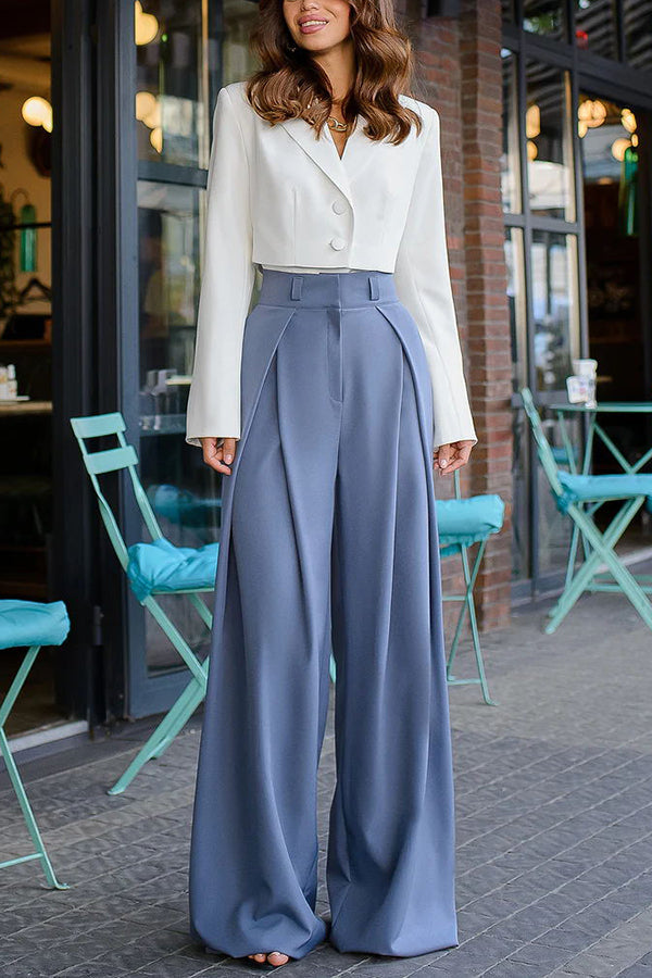 Palazzo Style High Waist Wide Leg Pants