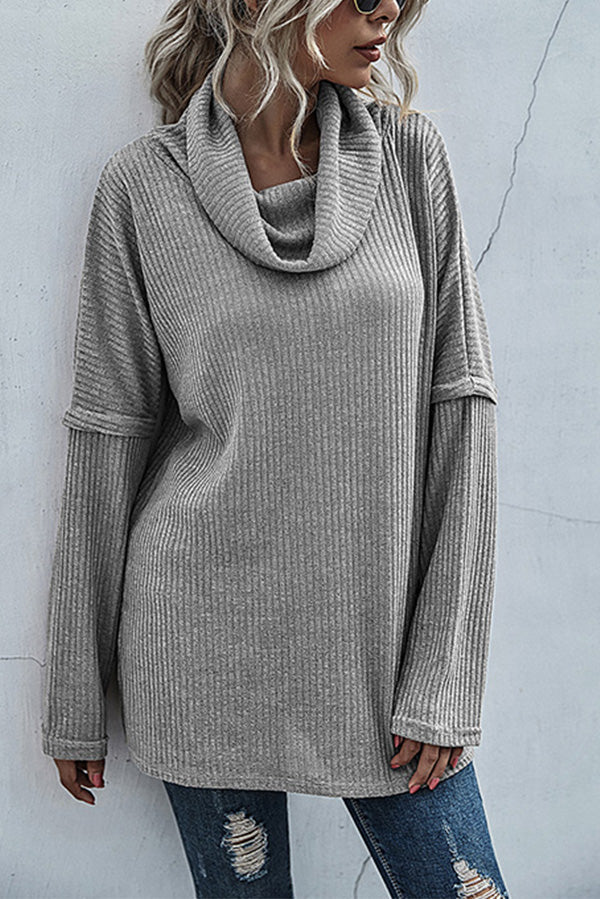 Pile Collar Long-sleeved Knit Bottoming Shirt