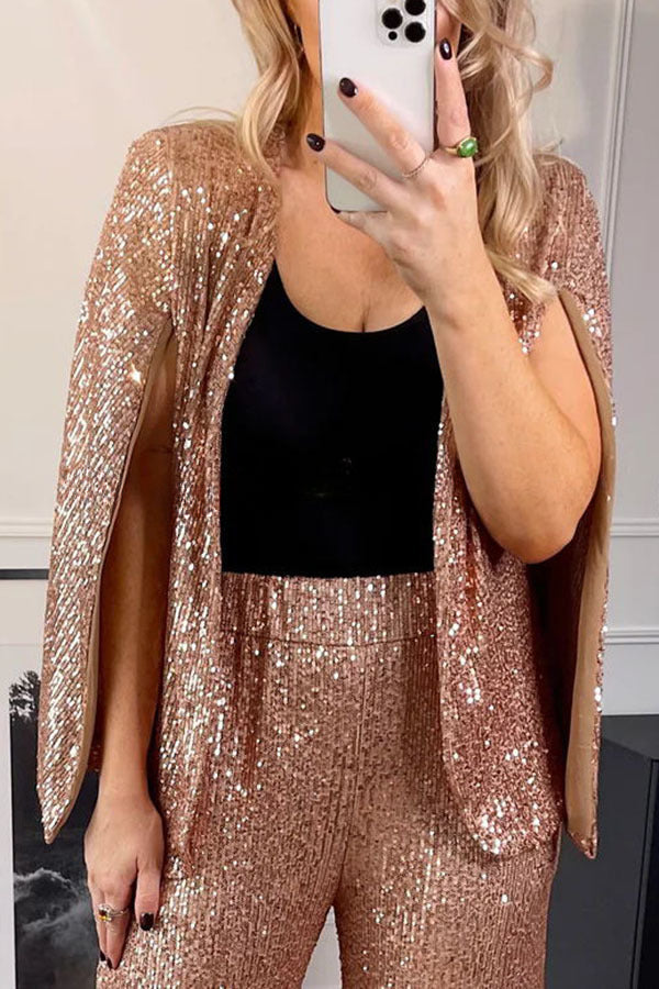 Special Festive Wear Sequin Cape Blazer