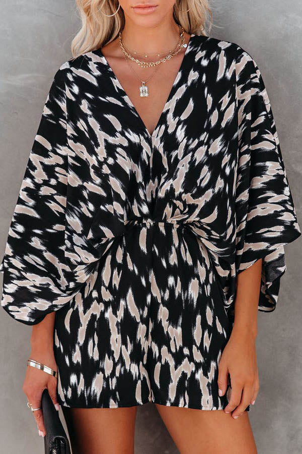 On The Lookout Linden Printed Kimono Romper