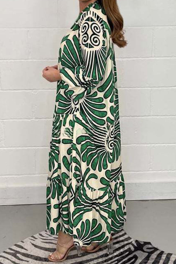 Budding Beauty Printed Swing Loose Maxi Dress