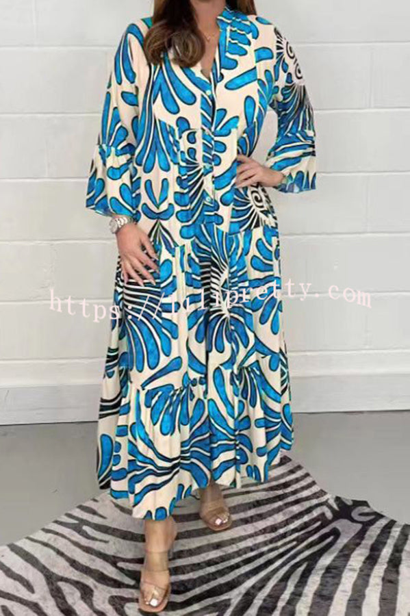 Budding Beauty Printed Swing Loose Maxi Dress