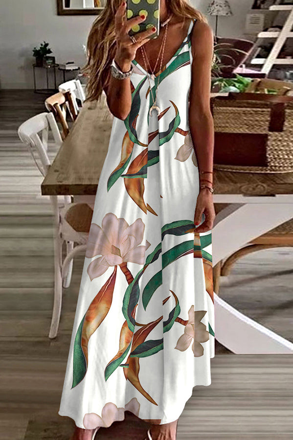 Tropic Sand Floral Relaxed Maxi Dress