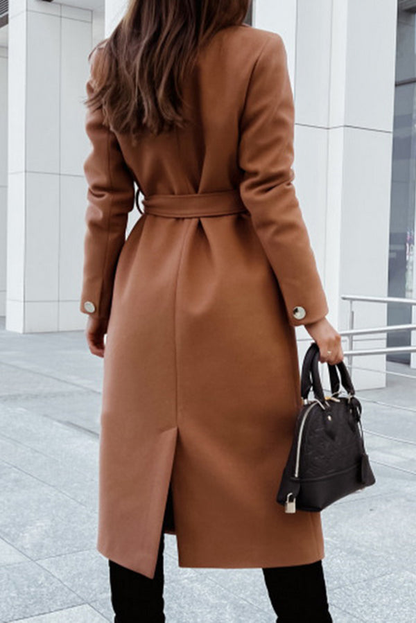 Always A Classic Lapel Belted Midi Coat