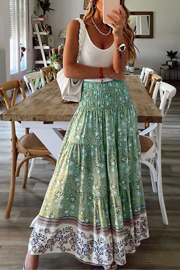 An Extra Day Boho Floral Maxi Skirt