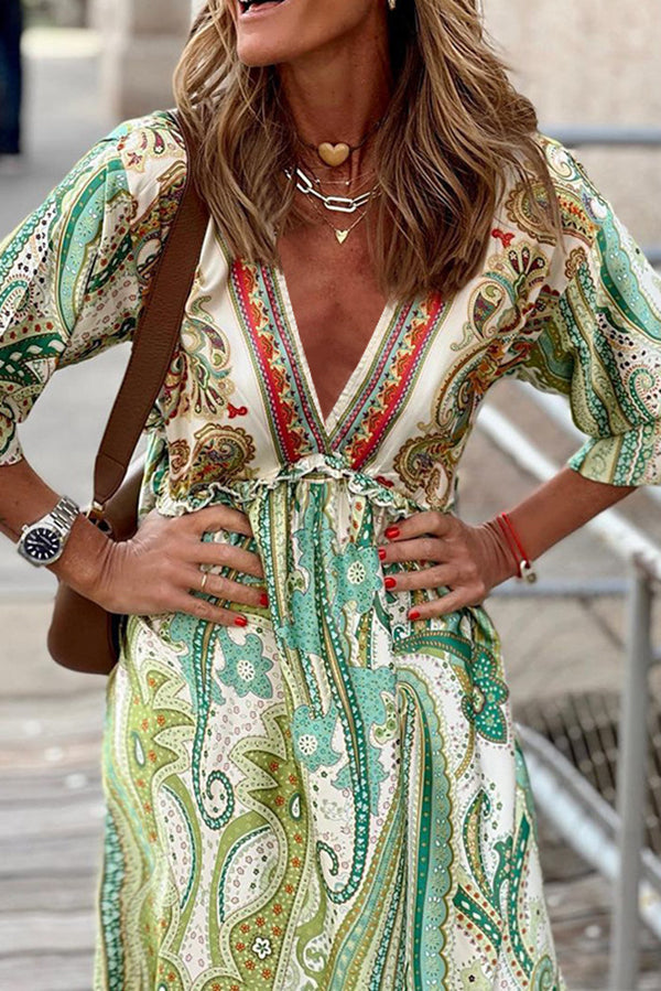 Dear Love Paisley Print Vacation Maxi Dress