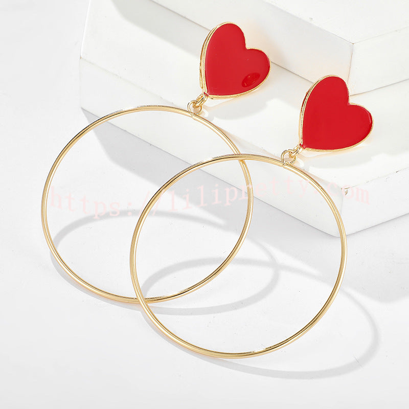 Big Round Love Earrings