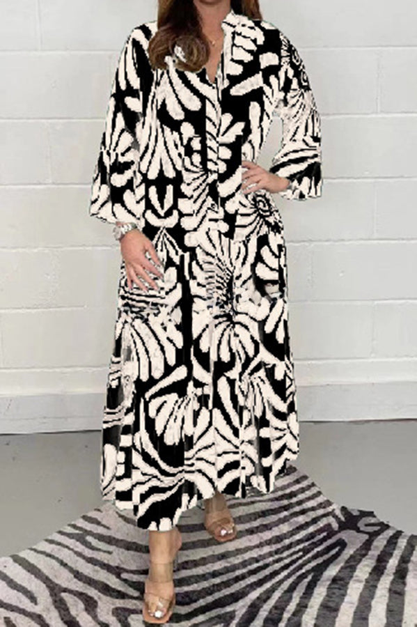 Budding Beauty Printed Swing Loose Maxi Dress