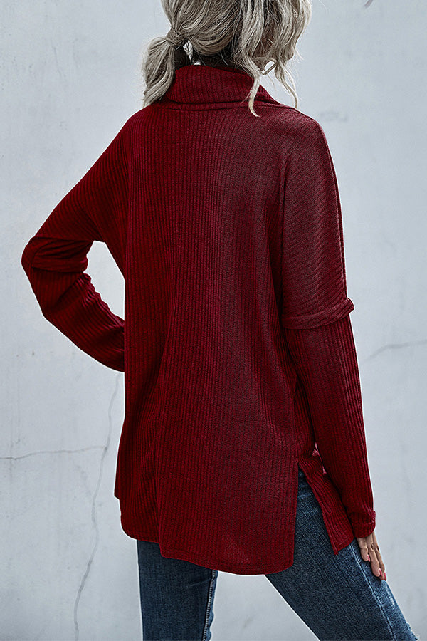 Pile Collar Long-sleeved Knit Bottoming Shirt