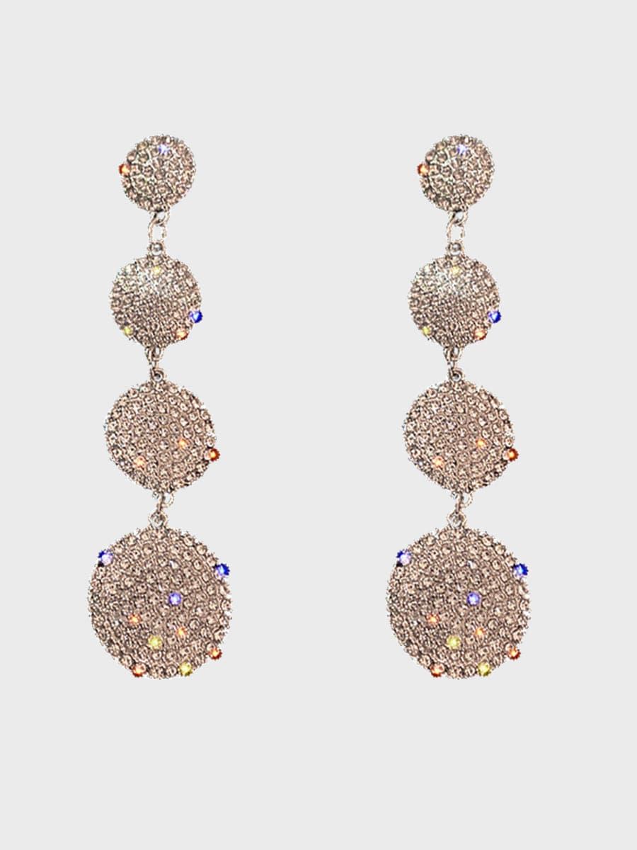 Needle Stone Geometric Circle S925 Silver Drop Earrings MSE101026