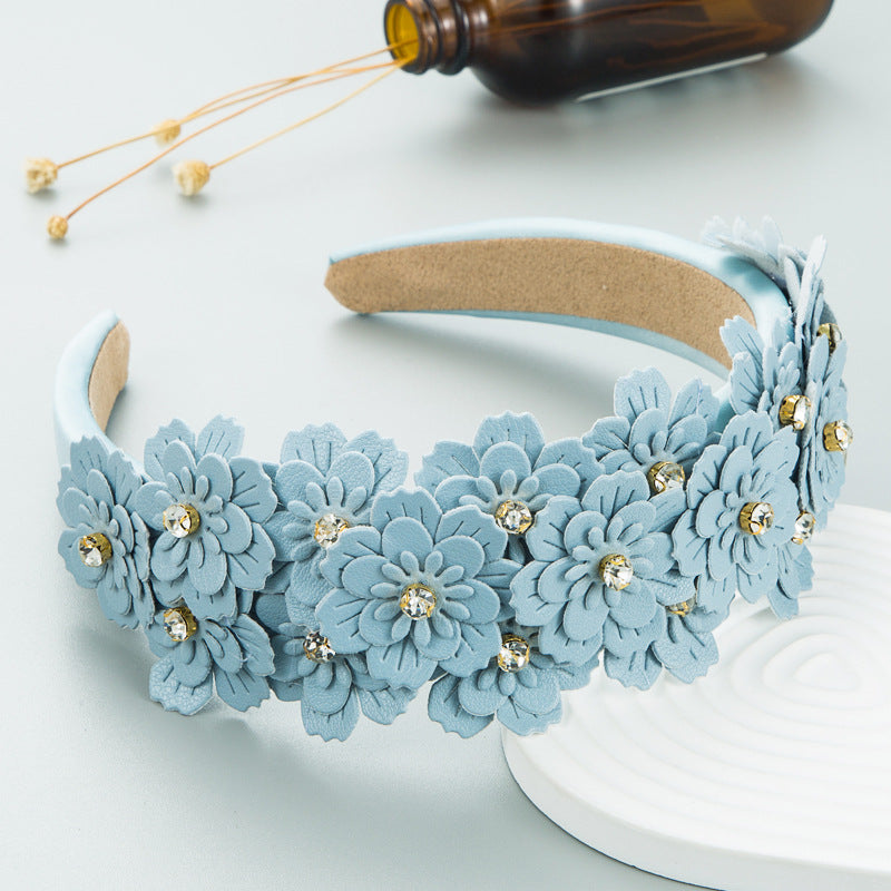 Diamond Colored Flower Headband