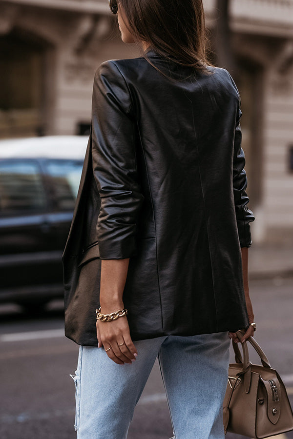 Don't Rush It Street Style PU Blazer Jacket