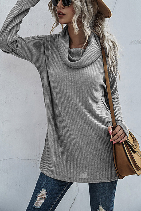 Pile Collar Long-sleeved Knit Bottoming Shirt