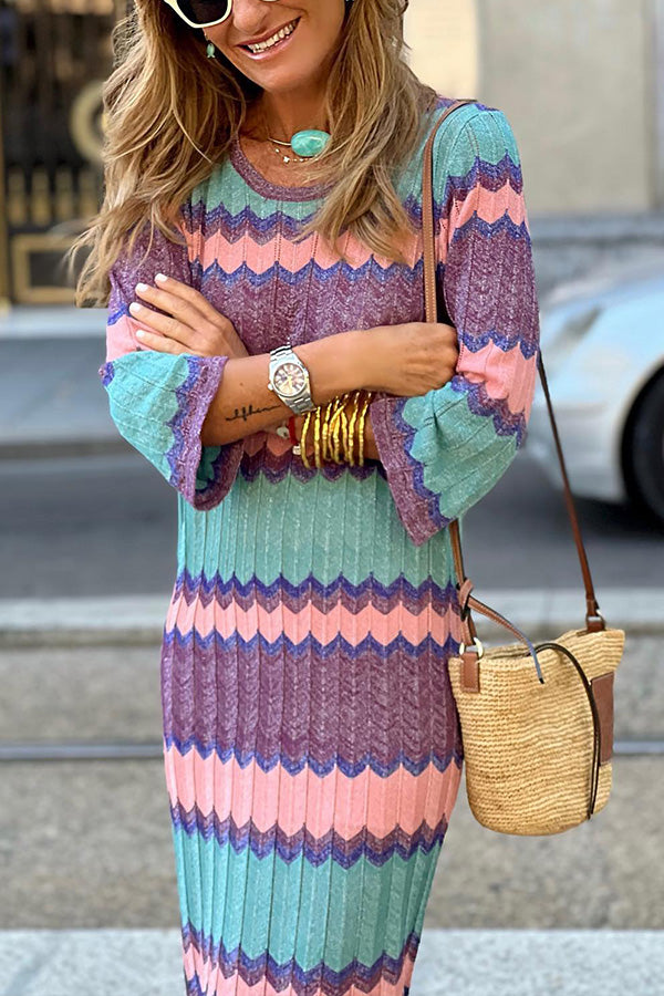 Sparkle Zig Zag Fringe Hem Midi Dress