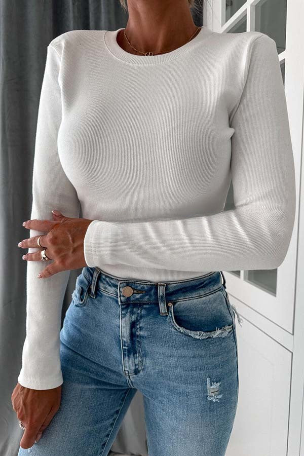 Koida Knitted Crew Neck Long Sleeve Top