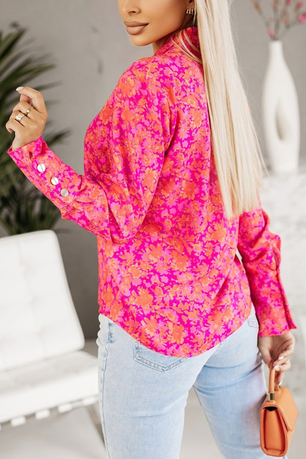 Promising Soul Printed Long Sleeve Shift Blouse