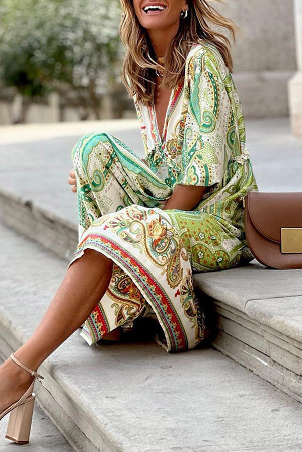 Dear Love Paisley Print Vacation Maxi Dress