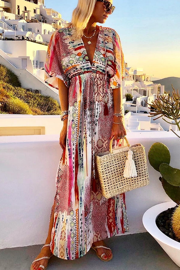 Round Trip Ticket Printed Vacation Maxi Dress