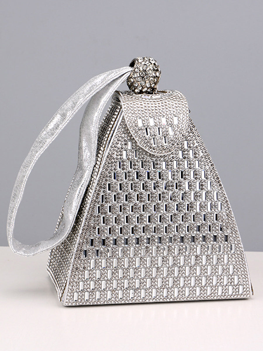 Rhombus Inlay Rhinestones Evening Clutch Bag MNBF021