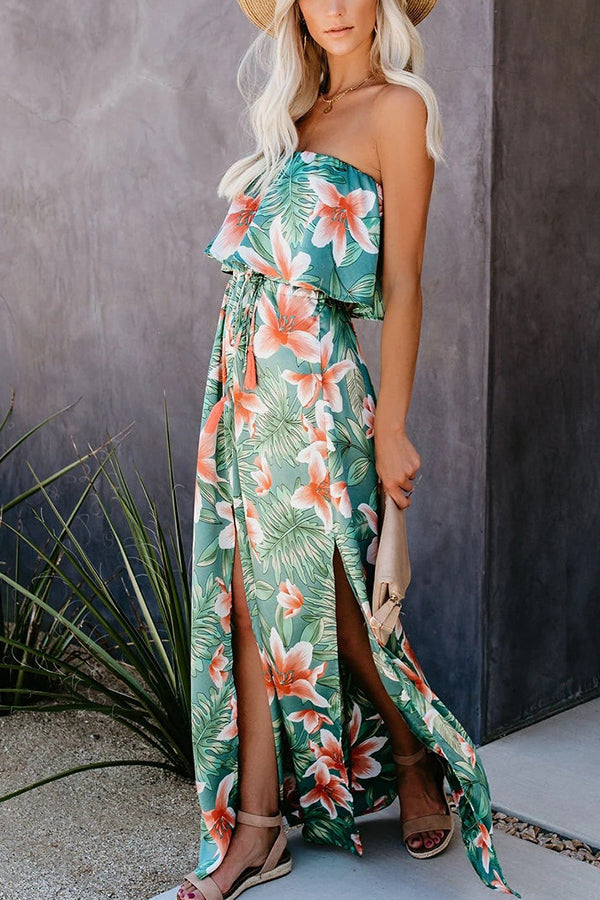 Fragrant Floral Off The Shoulder Maxi Dress