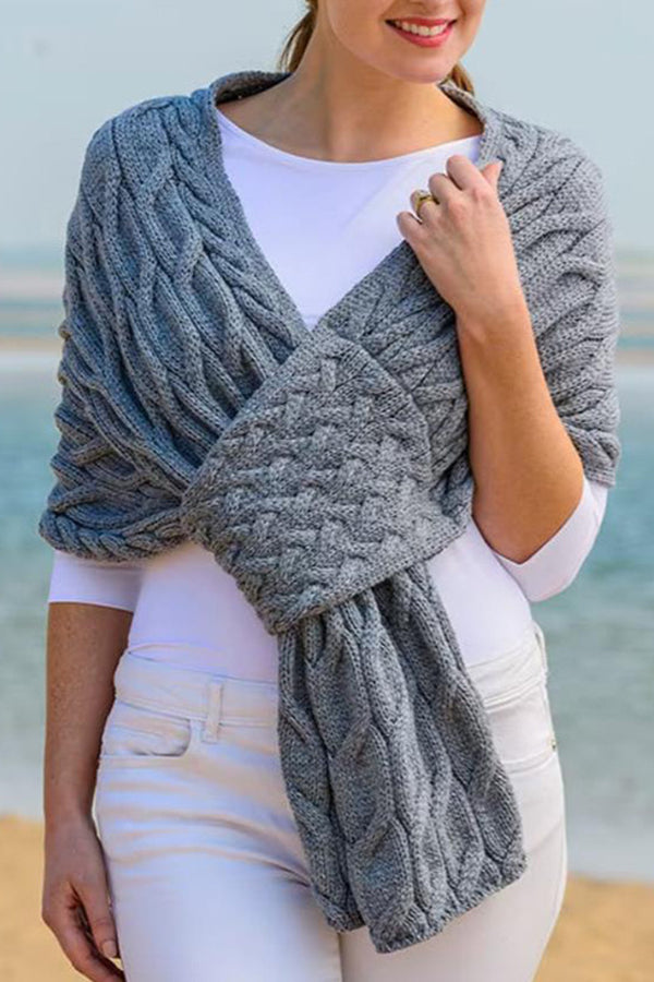 Fashionable women's knitted shawl scarf