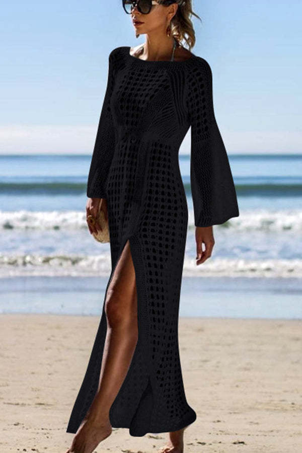 Beachside Retreat Crochet Cover-Up Dress