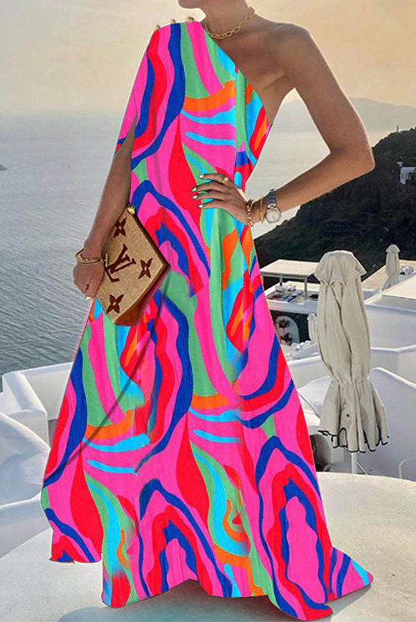 Alyse One Shoulder A-line Elegant Maxi Dress