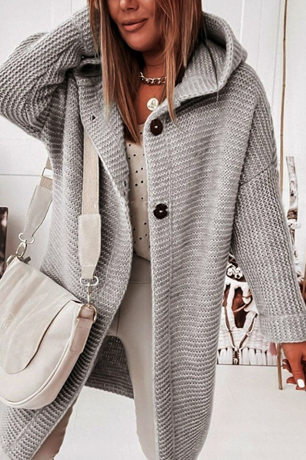 Hooded Knitwear Hood Collar Temperament Commuting Loose Cardigan Women's Sweater