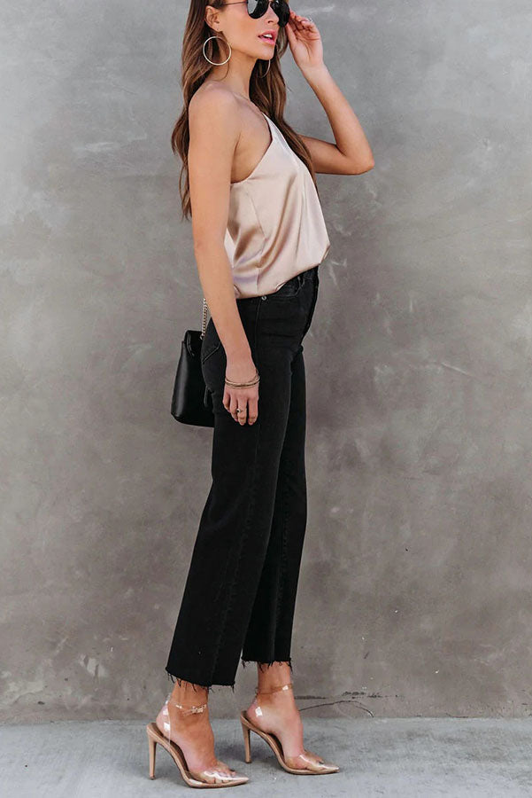 Gracie Satin One Shoulder Tank Top