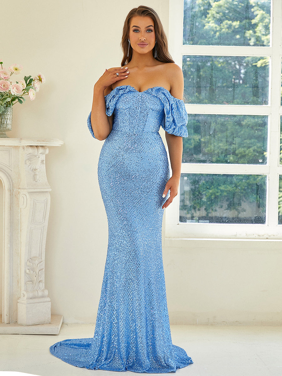 Strapless Ruffle Mermaid Evening Dress XJ2659