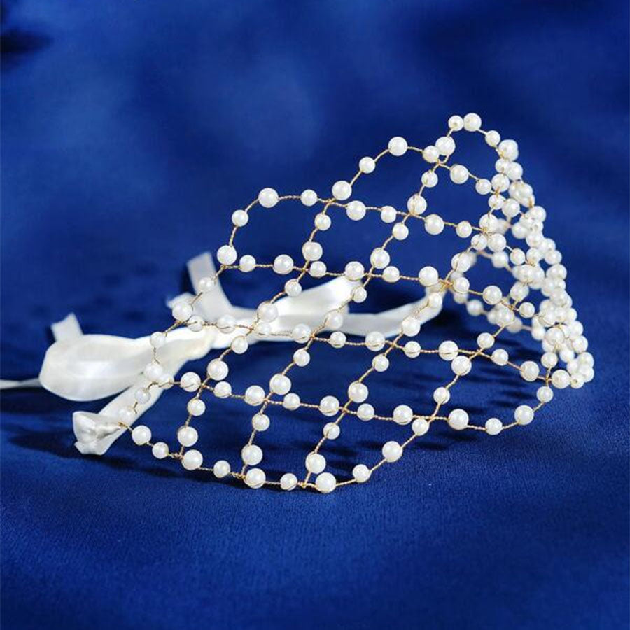 Handmade Pearl Mesh Pressed Hair Headband