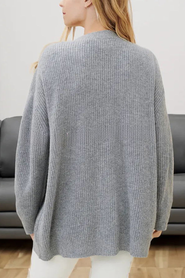 Mountain View Knit Ribbed Button Relaxed Cardigan