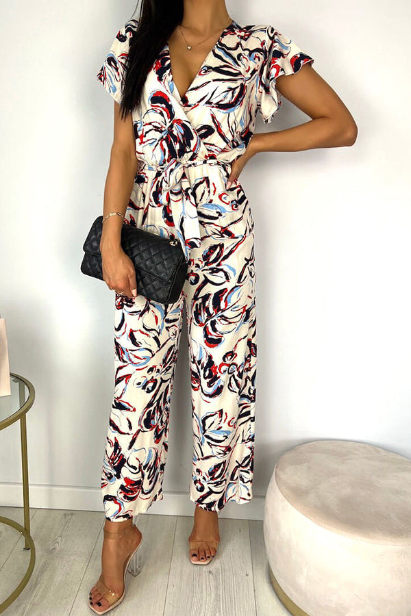 I'm with You Floral Wrap Jumpsuit