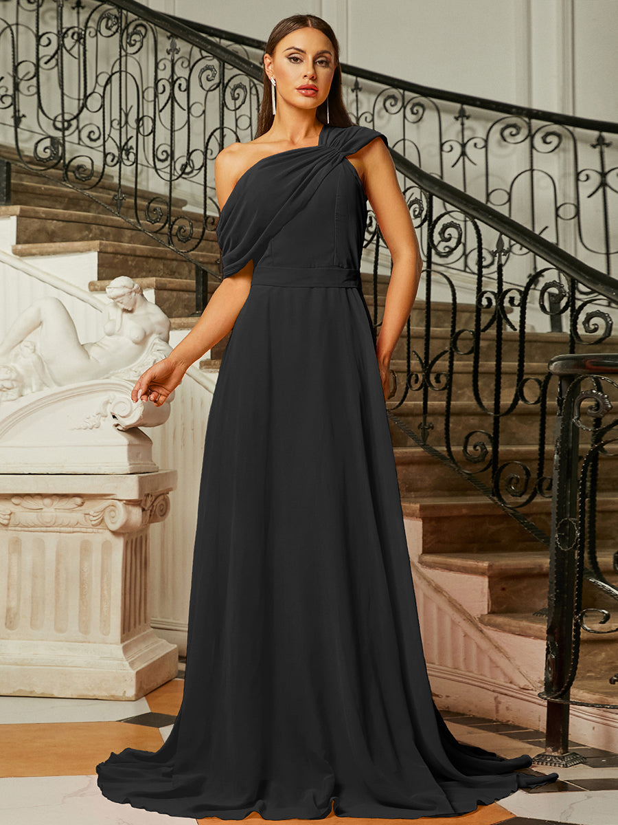 One Shoulder A Line Evening Dress RJ10142