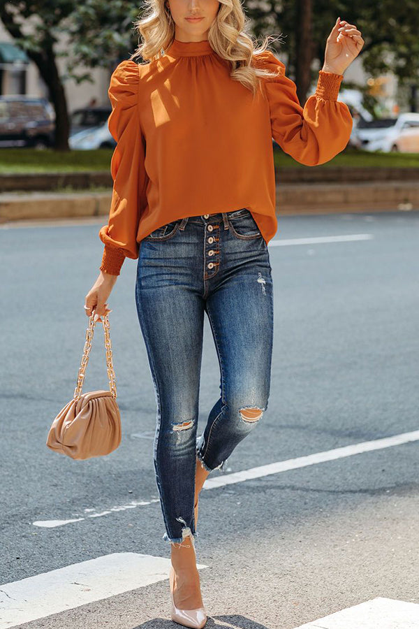 Chance At Happiness Statement Sleeve Blouse