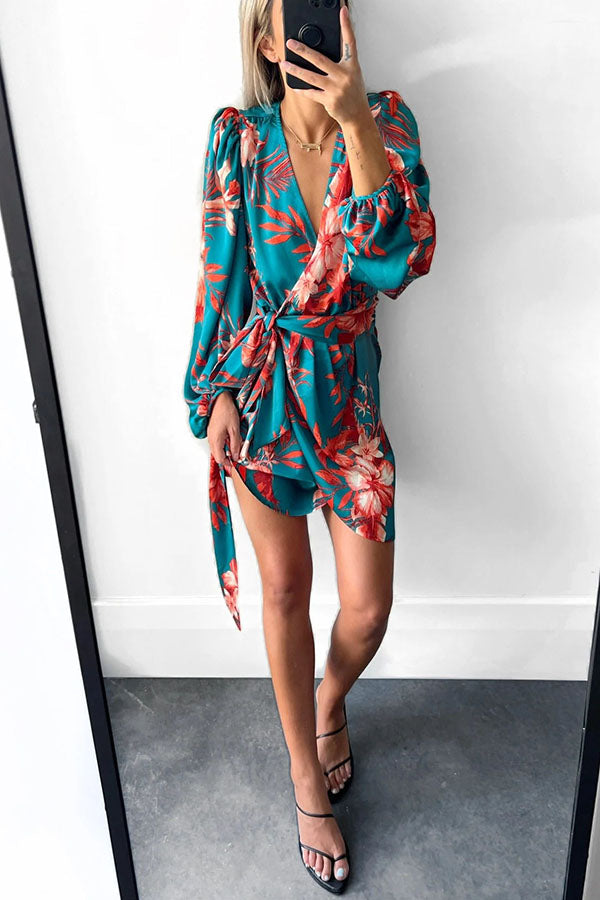 Asha Floral V-neck Wrap Dress